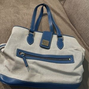 Dooney and bourke blue double strap handbag with leather and bonus items